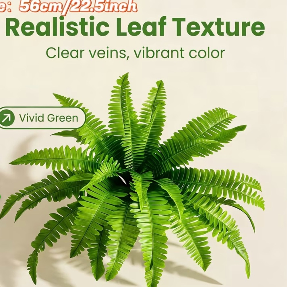 Realistic Artificial Fern Plant - Vivid Green